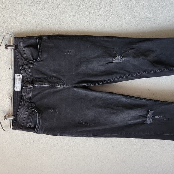 Free People Great Heights Frayed Skinny Jeans Faded Black Distressed Size W 27 - Picture 3 of 9